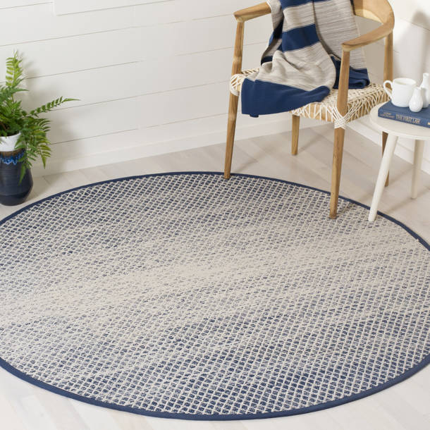 Dakota Fields Handmade Flatweave Cotton Ivory/Navy Rug & Reviews Wayfair